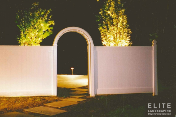 Accent lighting on outdoor wall by the top lighting company